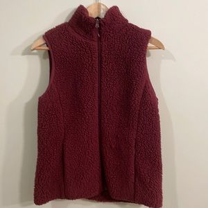 Calia Sherpa Vest Burgundy
